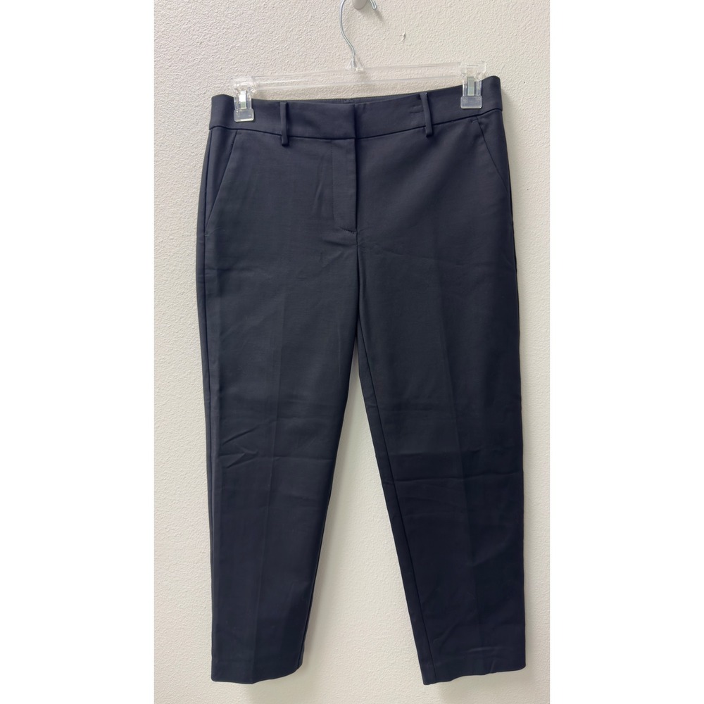 LOFT The Riviera Slim Pants 4 Black Cotton Blend Trousers Office Academia Preppy